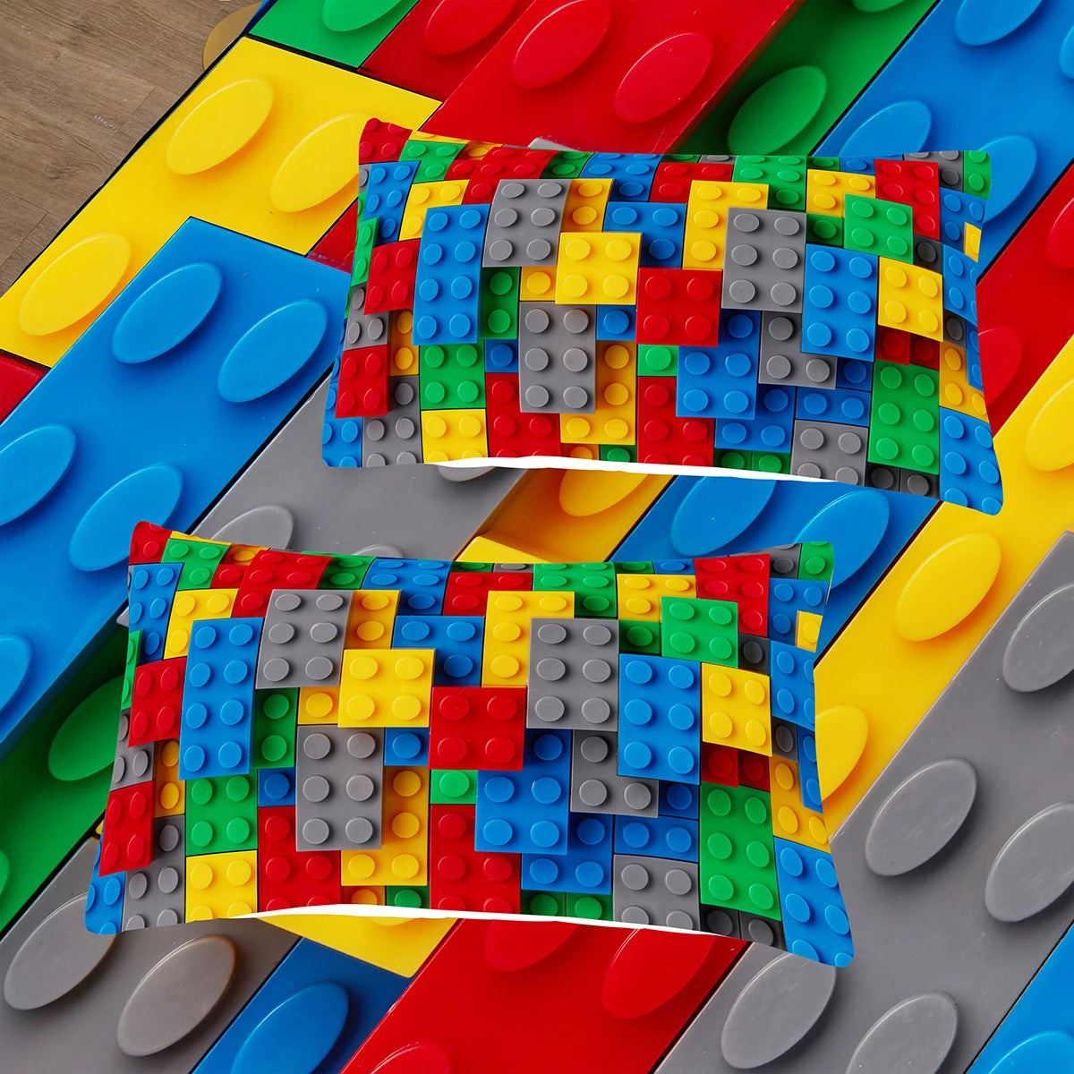 Ensemble de lit Bloc Construction 3D Blocks Quilt Bedding