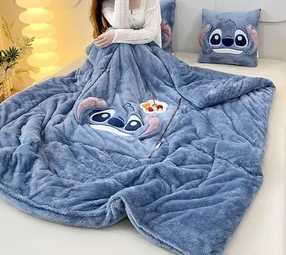 Coussin&Couverture polaire STCH chaude et épaisse 2 en 1