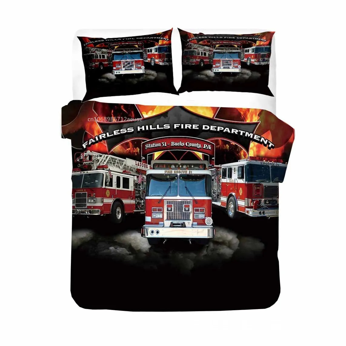Ensemble de literie Pompiers Firefighter Truck Bedding Set