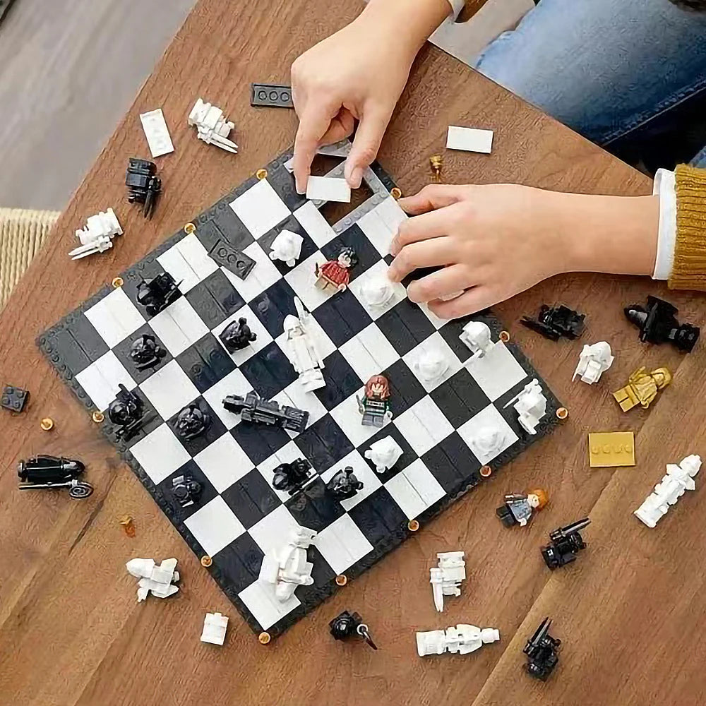 Jeux d'échec magic school chessboard building bricks