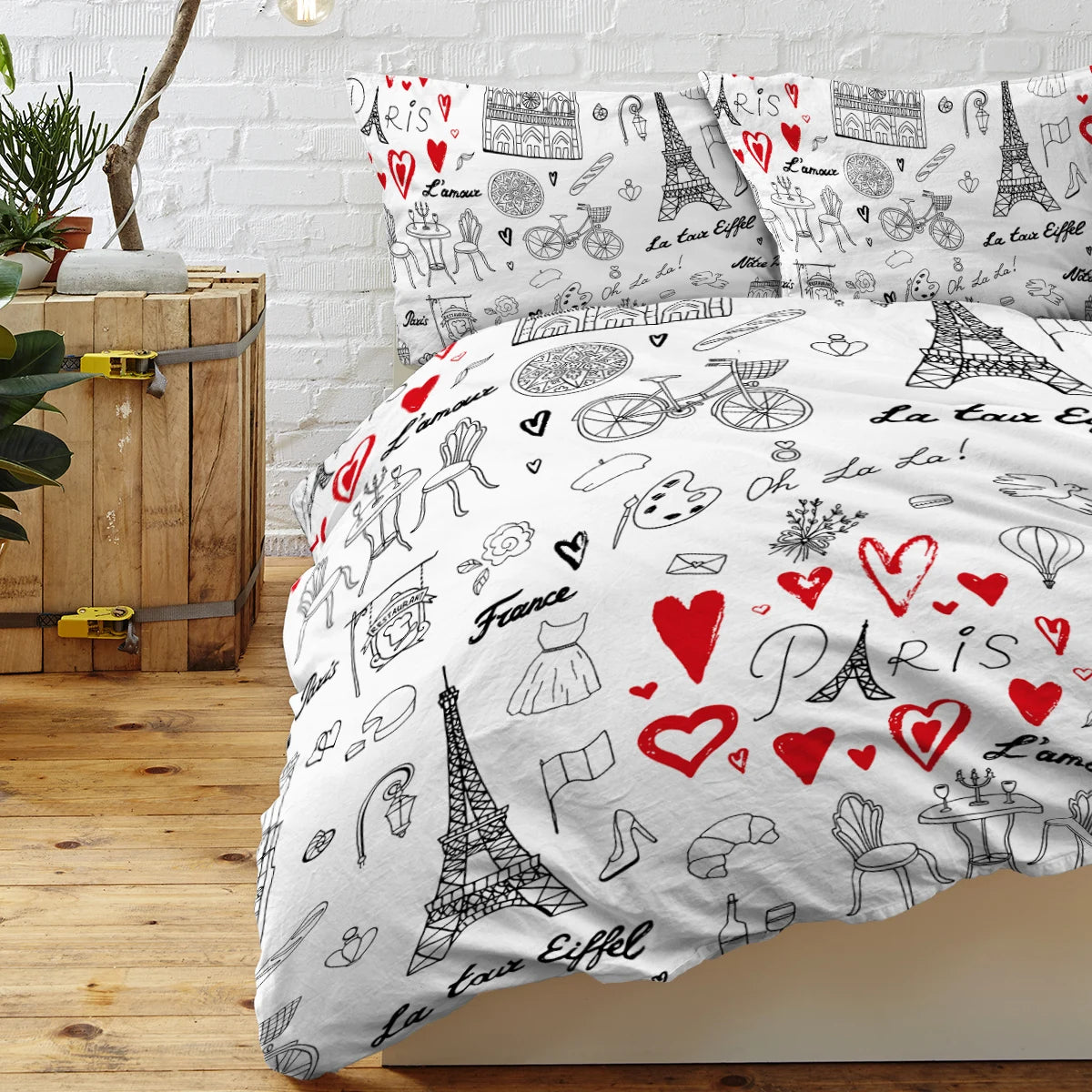 Ensemble de lit I Love Paris Bedding Set
