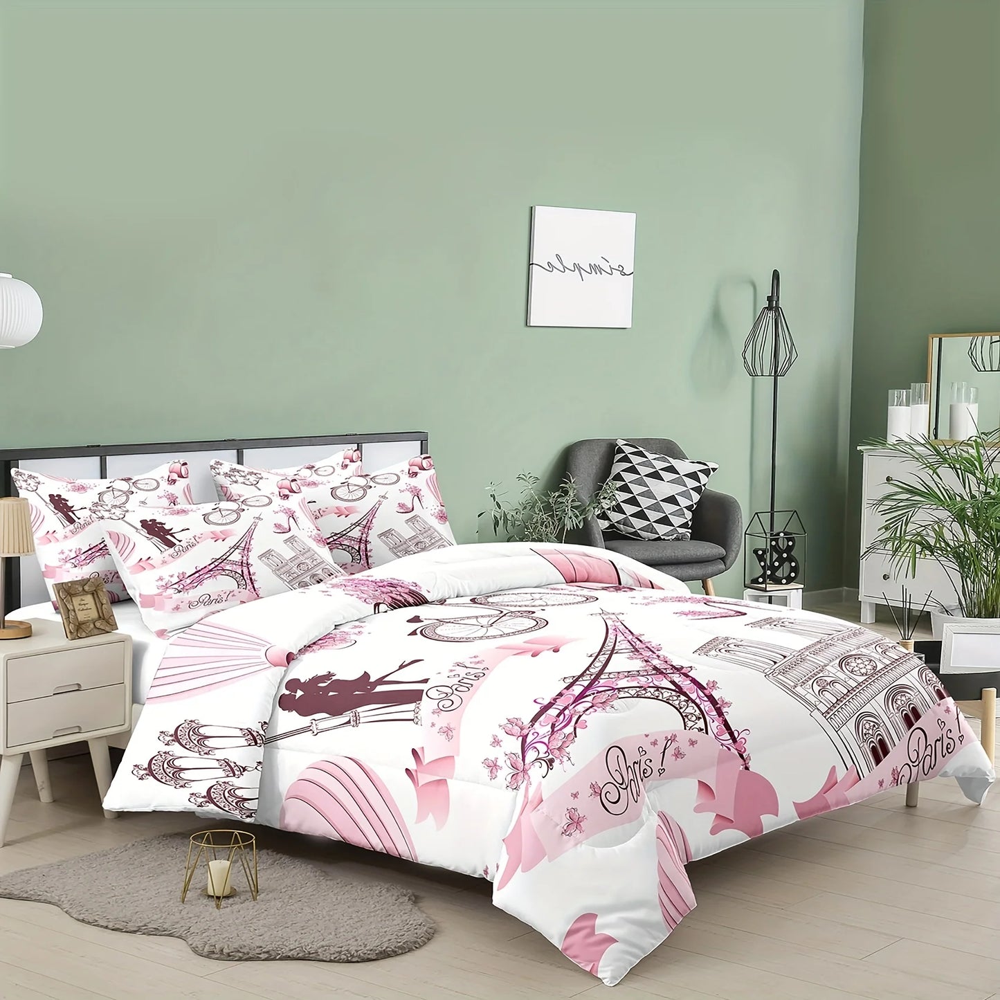 Ensemble de lit Romantic Eiffel Tower Bedding Set