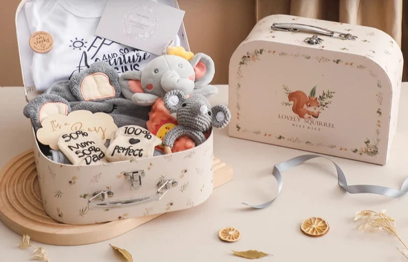 Coffret cadeau de naissance et shower de bébé Petite Mallette