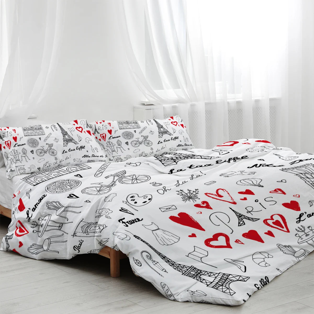 Ensemble de lit I Love Paris Bedding Set