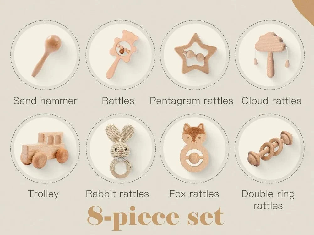Ensemble cadeau de 8pcs en bois