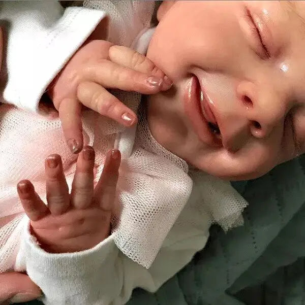 Poupée Full Body Silicone Reborn Baby Doll Happy 49cm