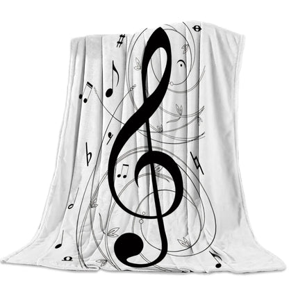 Couverture Polaire Clef de Sol Treble Clef Blanket