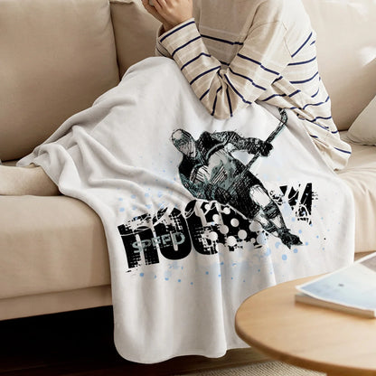 Couverture Flanelle Ice Hockey Player Throw Blanket