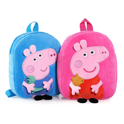 Peppa Pig Qriginal Kawaii Plush Schoolbag Toys Cute Cartoon George Kindergarte Anime Schoolbag Kids Birthday Gifts