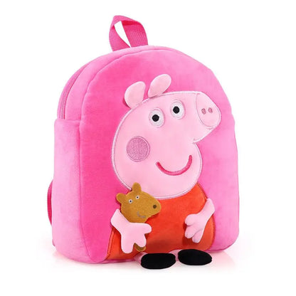 Peppa Pig Qriginal Kawaii Plush Schoolbag Toys Cute Cartoon George Kindergarte Anime Schoolbag Kids Birthday Gifts