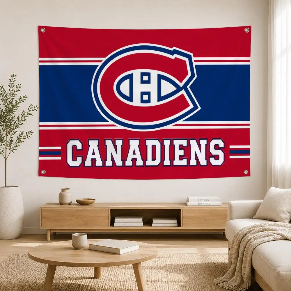 Drapeau mural Montréal Hockey – Décoration sportive pour chambre et salon