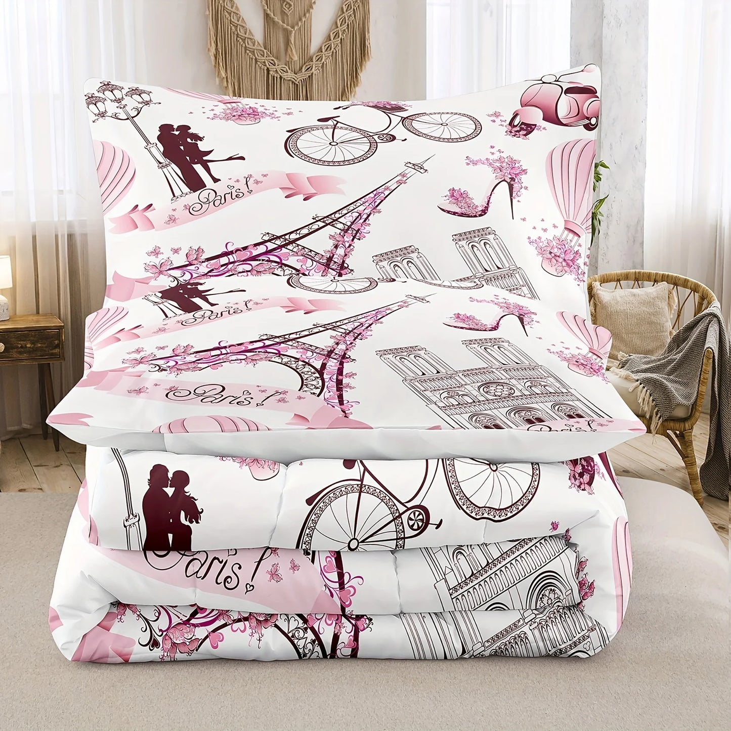 Ensemble de lit Romantic Eiffel Tower Bedding Set