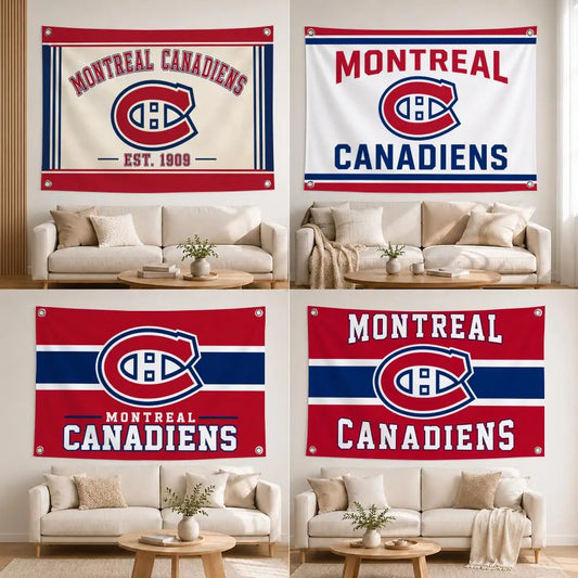 Drapeau mural Montréal Hockey – Décoration sportive pour chambre et salon