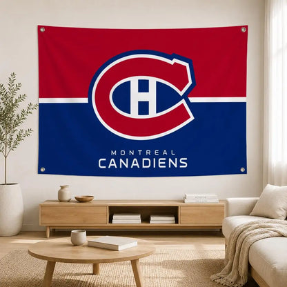 Drapeau mural Montréal Hockey – Décoration sportive pour chambre et salon