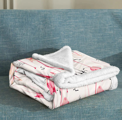 Couverture Flanelle Flamingos Throw Blanket Sherpa