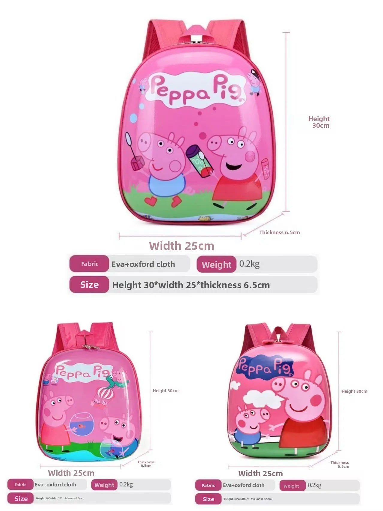 Sac à dos P-Peppa Pig pour enfants – Léger, coloré et idéal pour la maternelle ou la garderie