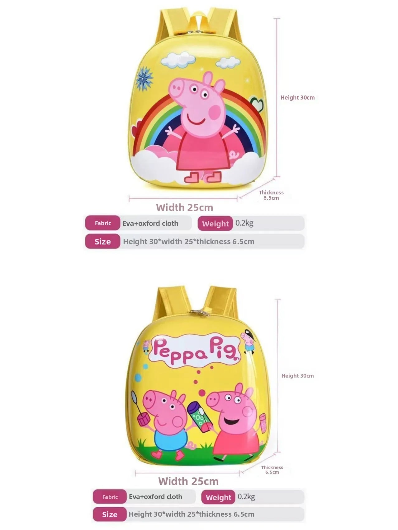Sac à dos P-Peppa Pig pour enfants – Léger, coloré et idéal pour la maternelle ou la garderie