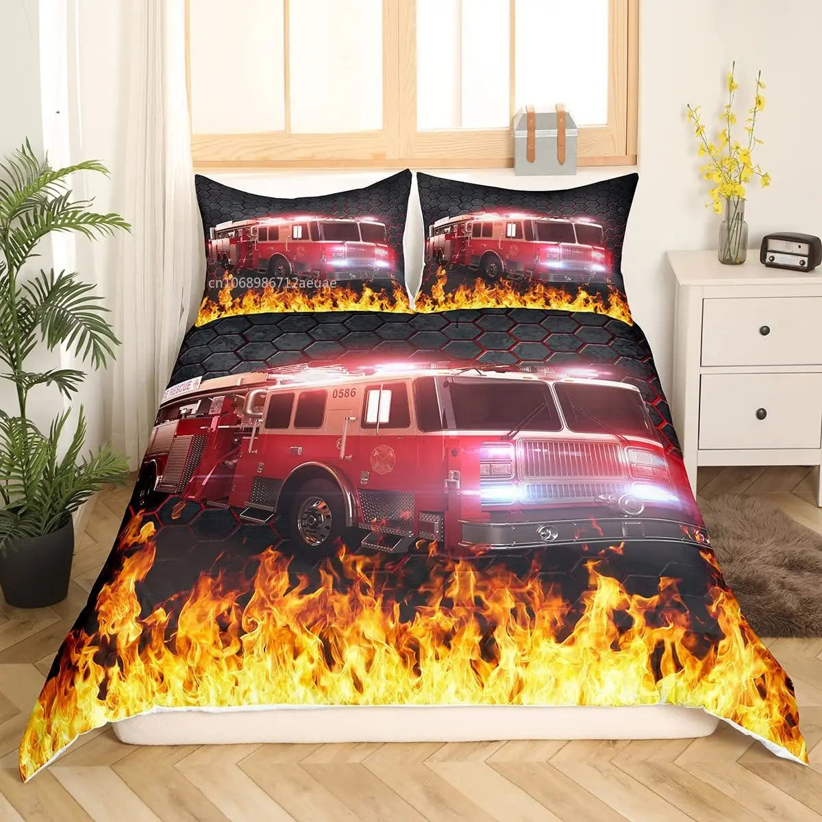 Ensemble de literie Pompiers Firefighter Truck Bedding Set