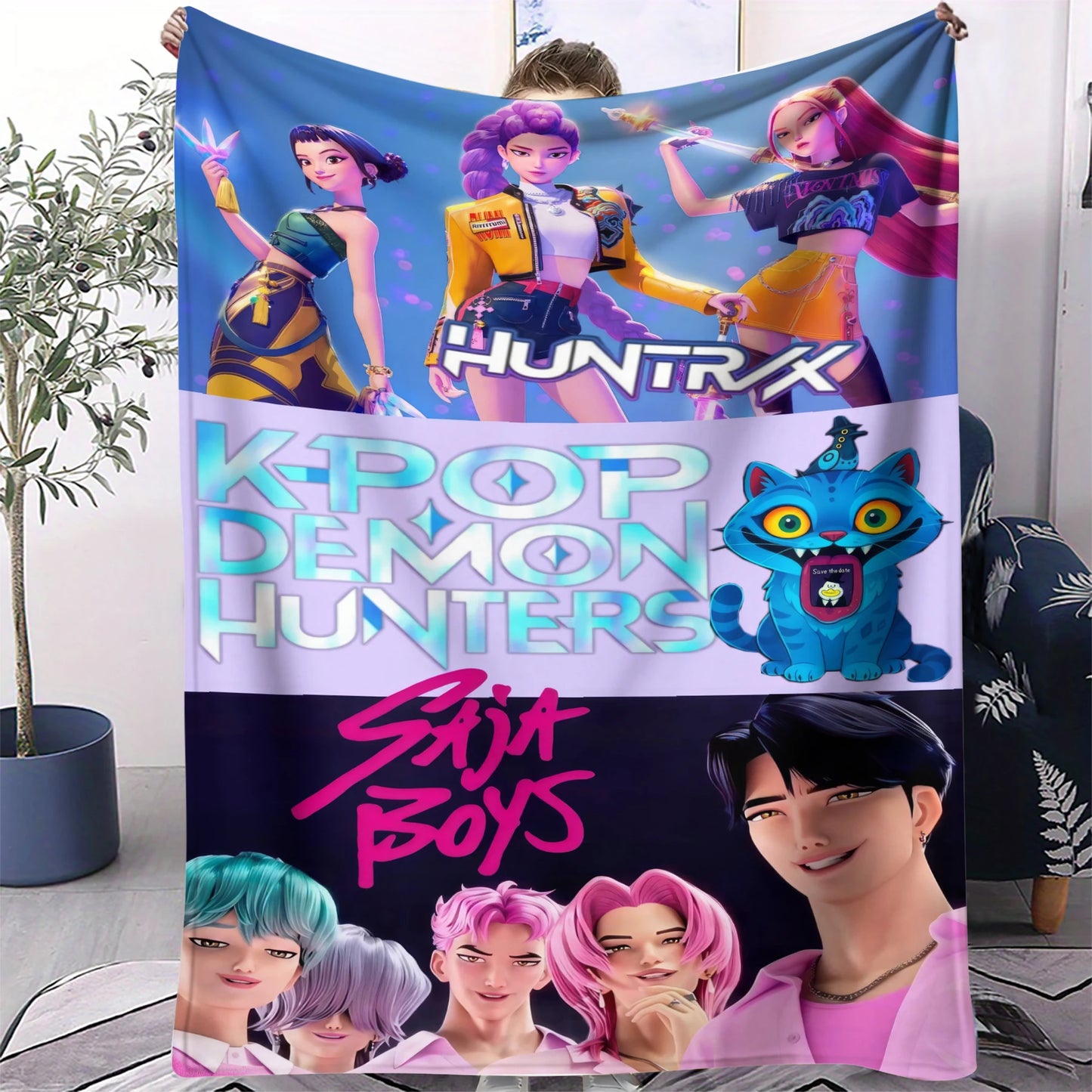 Couverture Pop Hunter Fantasy – Jeté Anime Doux et Confortable