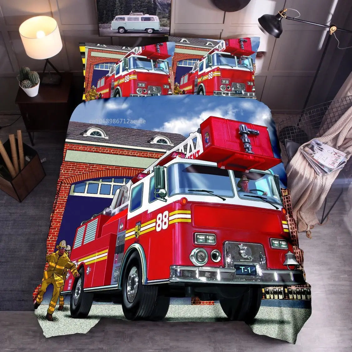 Ensemble de literie Pompiers Firefighter Truck Bedding Set
