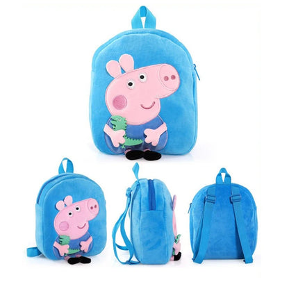 Peppa Pig Qriginal Kawaii Plush Schoolbag Toys Cute Cartoon George Kindergarte Anime Schoolbag Kids Birthday Gifts