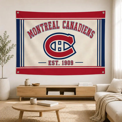 Drapeau mural Montréal Hockey – Décoration sportive pour chambre et salon