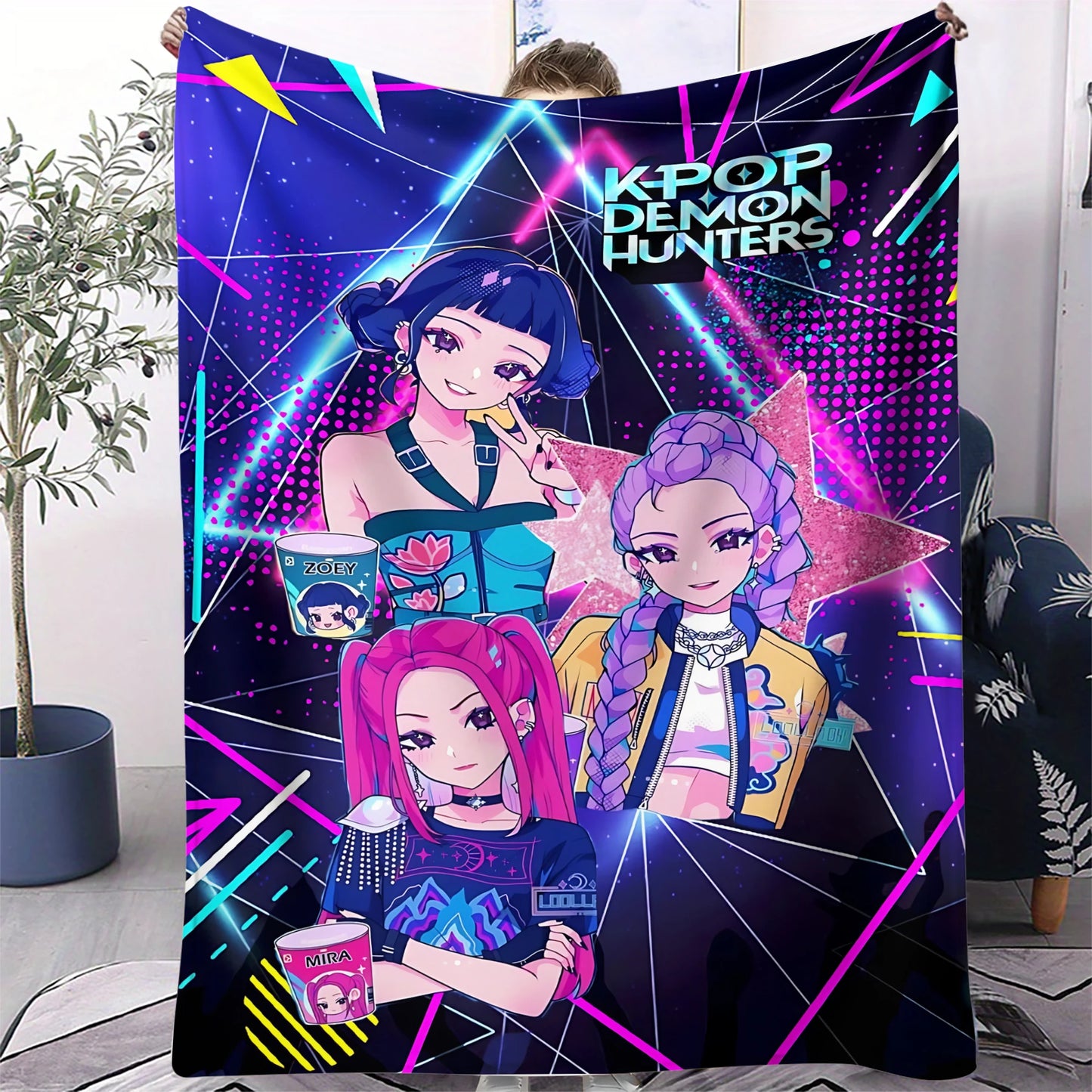 Couverture Pop Hunter Fantasy – Jeté Anime Doux et Confortable