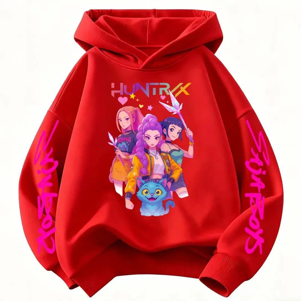 Hoodie Pop Hunter Fantasy pour Enfant – Chandail Anime à Capuchon