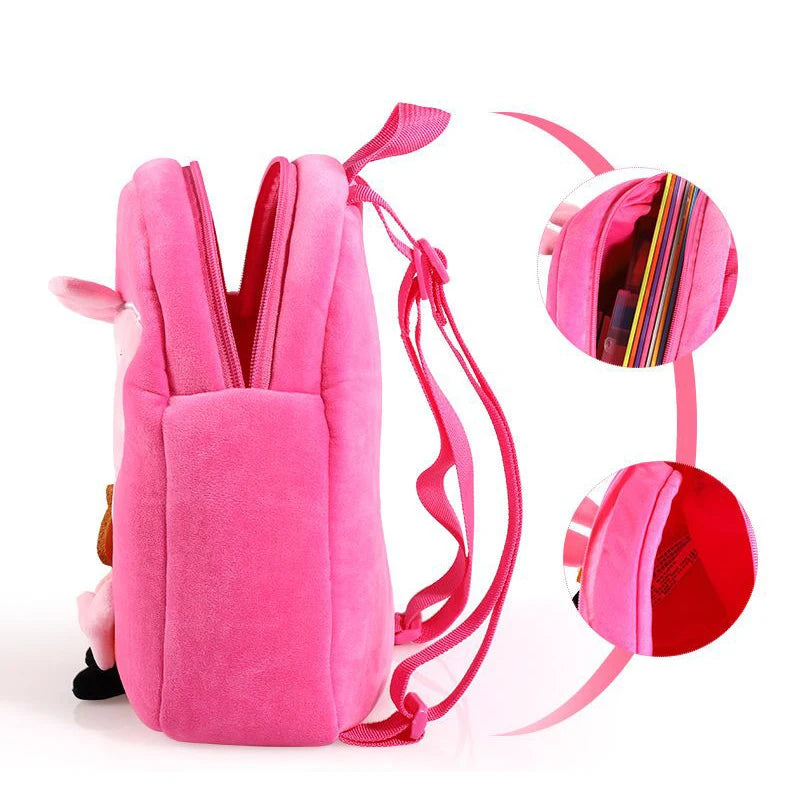 Peppa Pig Qriginal Kawaii Plush Schoolbag Toys Cute Cartoon George Kindergarte Anime Schoolbag Kids Birthday Gifts