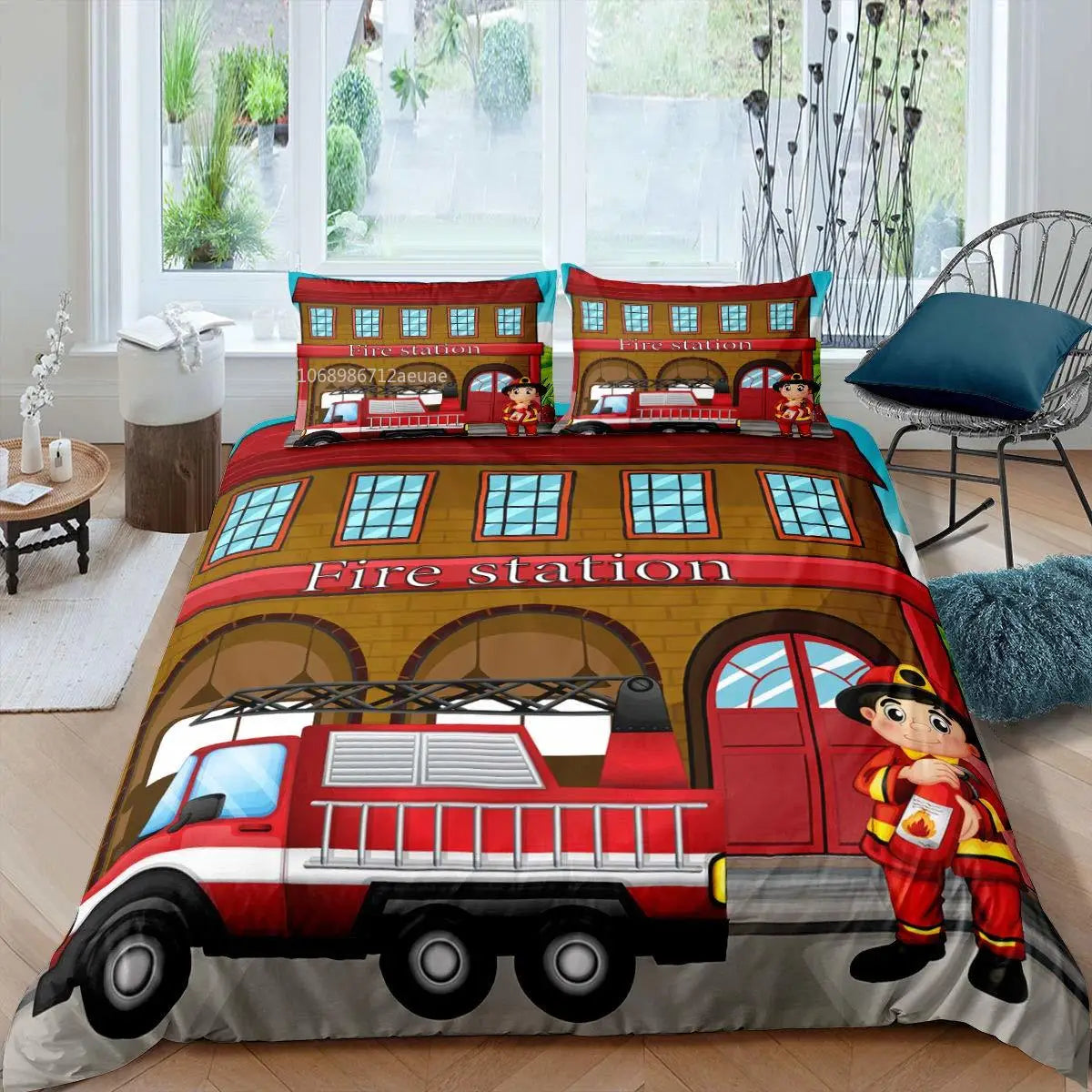 Ensemble de literie Pompiers Firefighter Truck Bedding Set