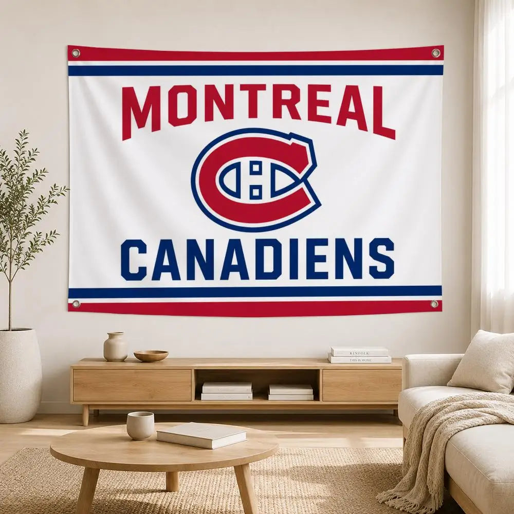 Drapeau mural Montréal Hockey – Décoration sportive pour chambre et salon
