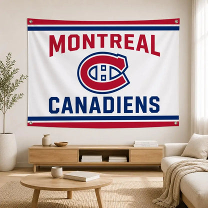 Drapeau mural Montréal Hockey – Décoration sportive pour chambre et salon