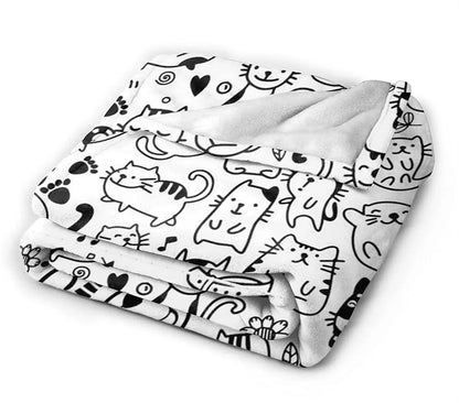 Couverture Flanelle Funny Cat Throw Blanket