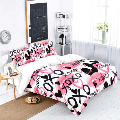 Ensemble de lit Black Heart Love Bedding Set