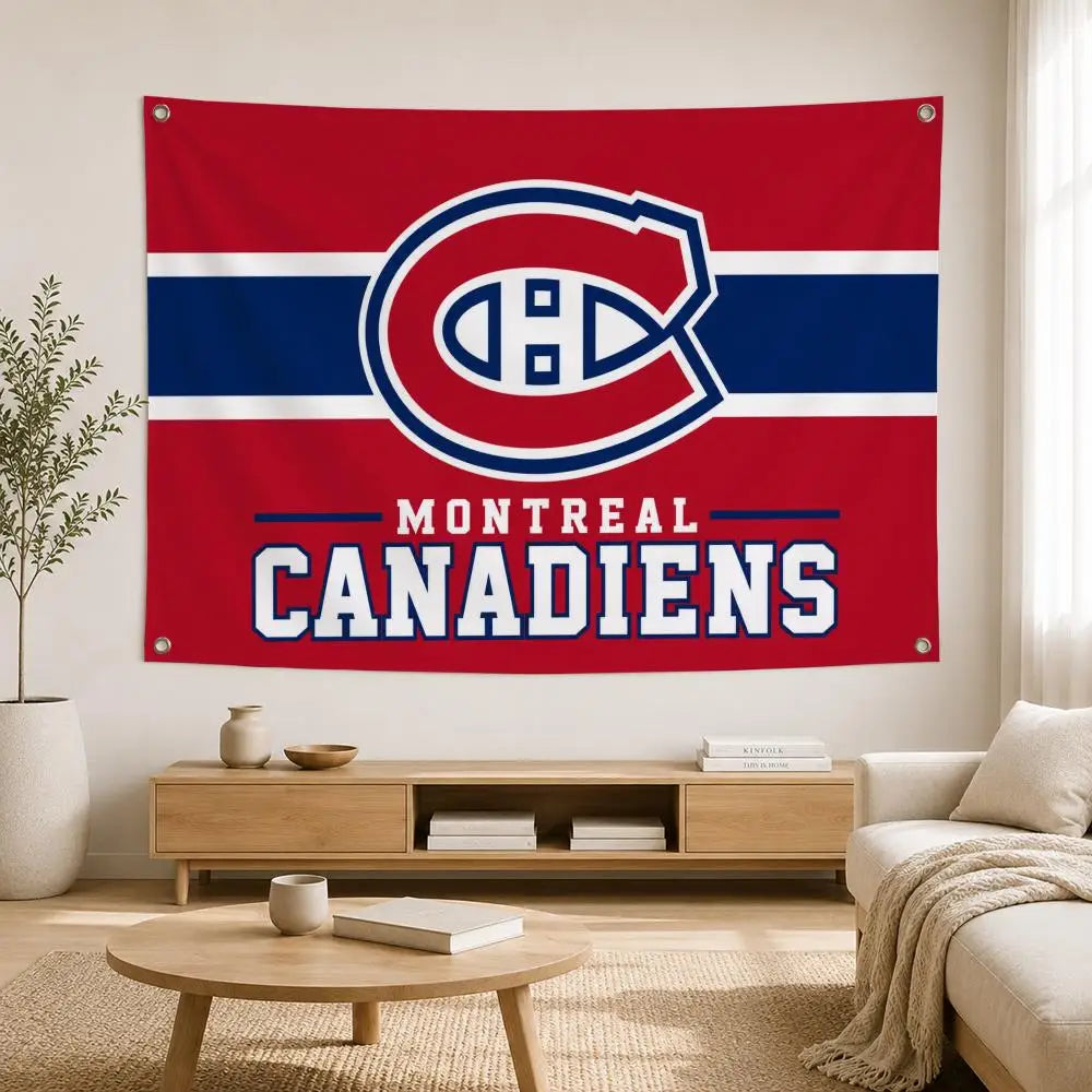 Drapeau mural Montréal Hockey – Décoration sportive pour chambre et salon