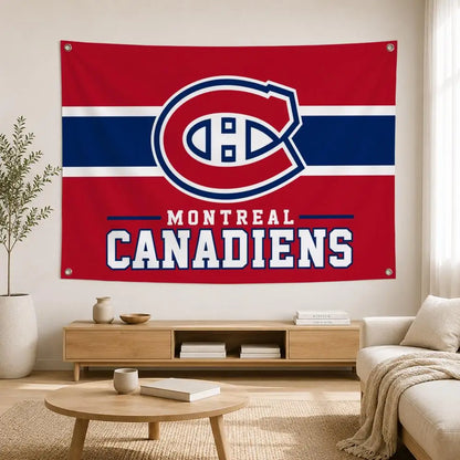 Drapeau mural Montréal Hockey – Décoration sportive pour chambre et salon