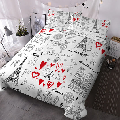 Ensemble de lit I Love Paris Bedding Set