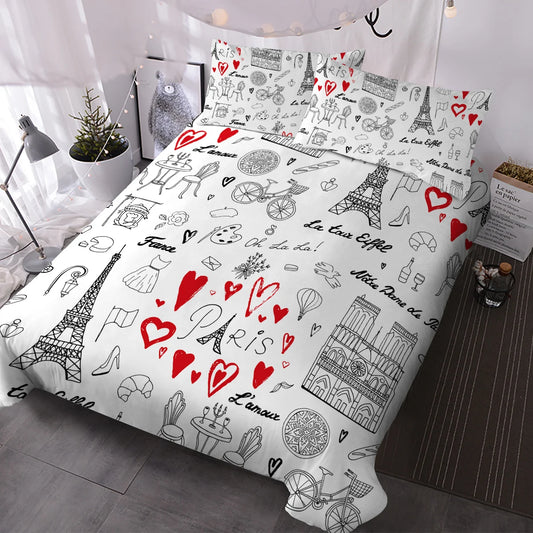 Ensemble de lit I Love Paris Bedding Set