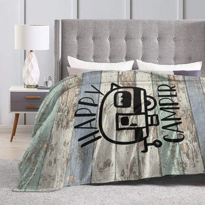Couverture Flanelle Happy Camper Sherpa