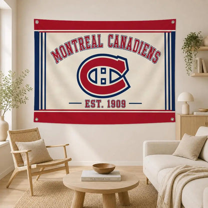 Drapeau mural Montréal Hockey – Décoration sportive pour chambre et salon