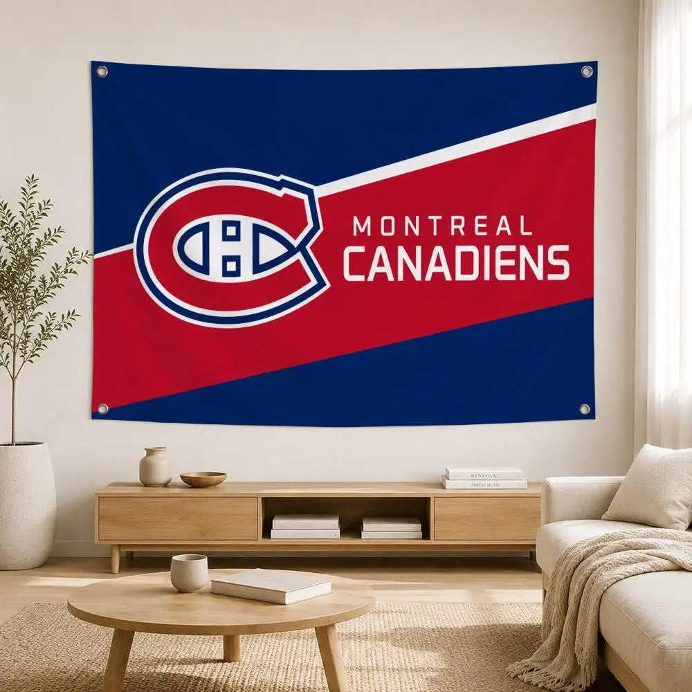 Drapeau mural Montréal Hockey – Décoration sportive pour chambre et salon