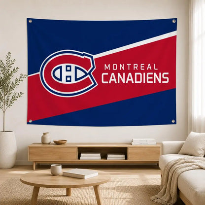 Drapeau mural Montréal Hockey – Décoration sportive pour chambre et salon