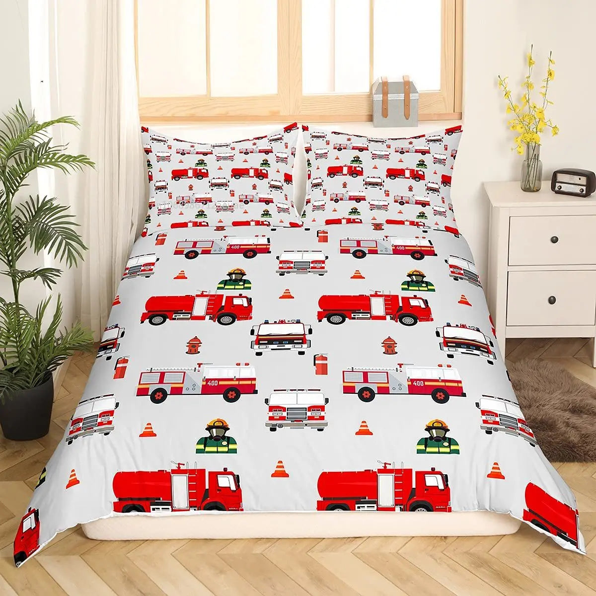 Ensemble de literie Pompiers Firefighter Truck Bedding Set