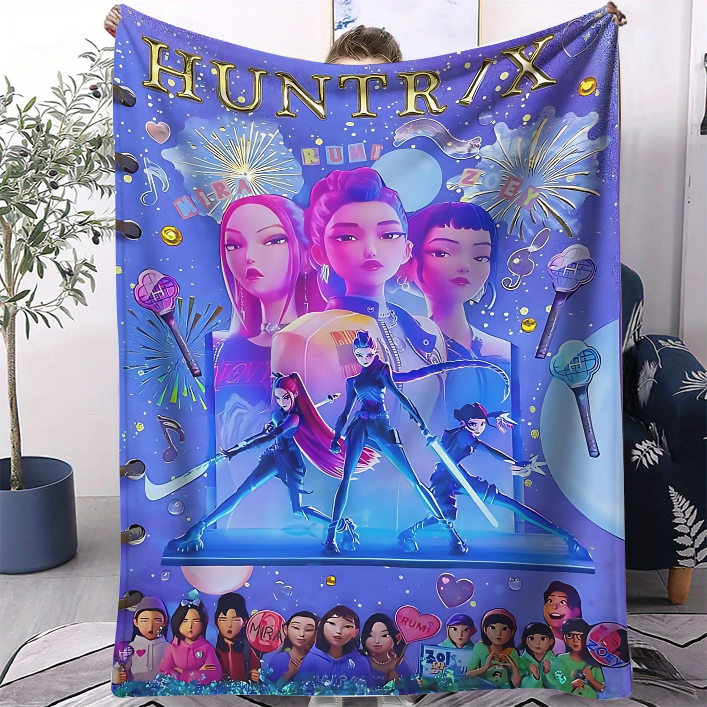 Couverture Pop Hunter Fantasy – Jeté Anime Doux et Confortable