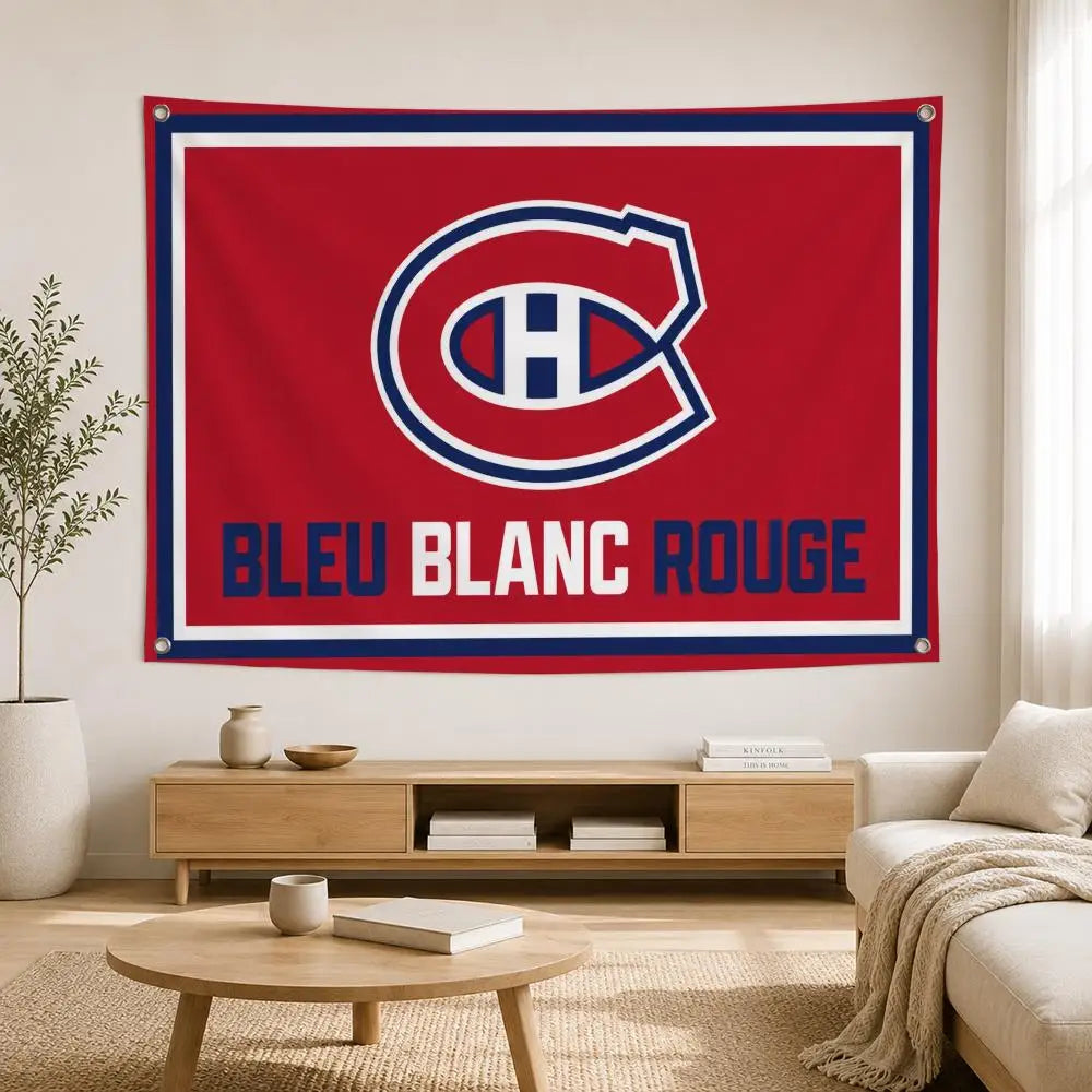 Drapeau mural Montréal Hockey – Décoration sportive pour chambre et salon