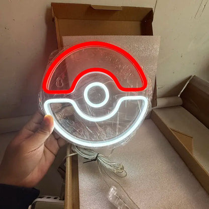 Enseigne Lumineuse LED Sphère Poke Ball