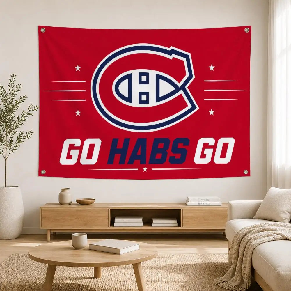 Drapeau mural Montréal Hockey – Décoration sportive pour chambre et salon