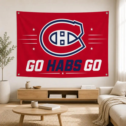 Drapeau mural Montréal Hockey – Décoration sportive pour chambre et salon
