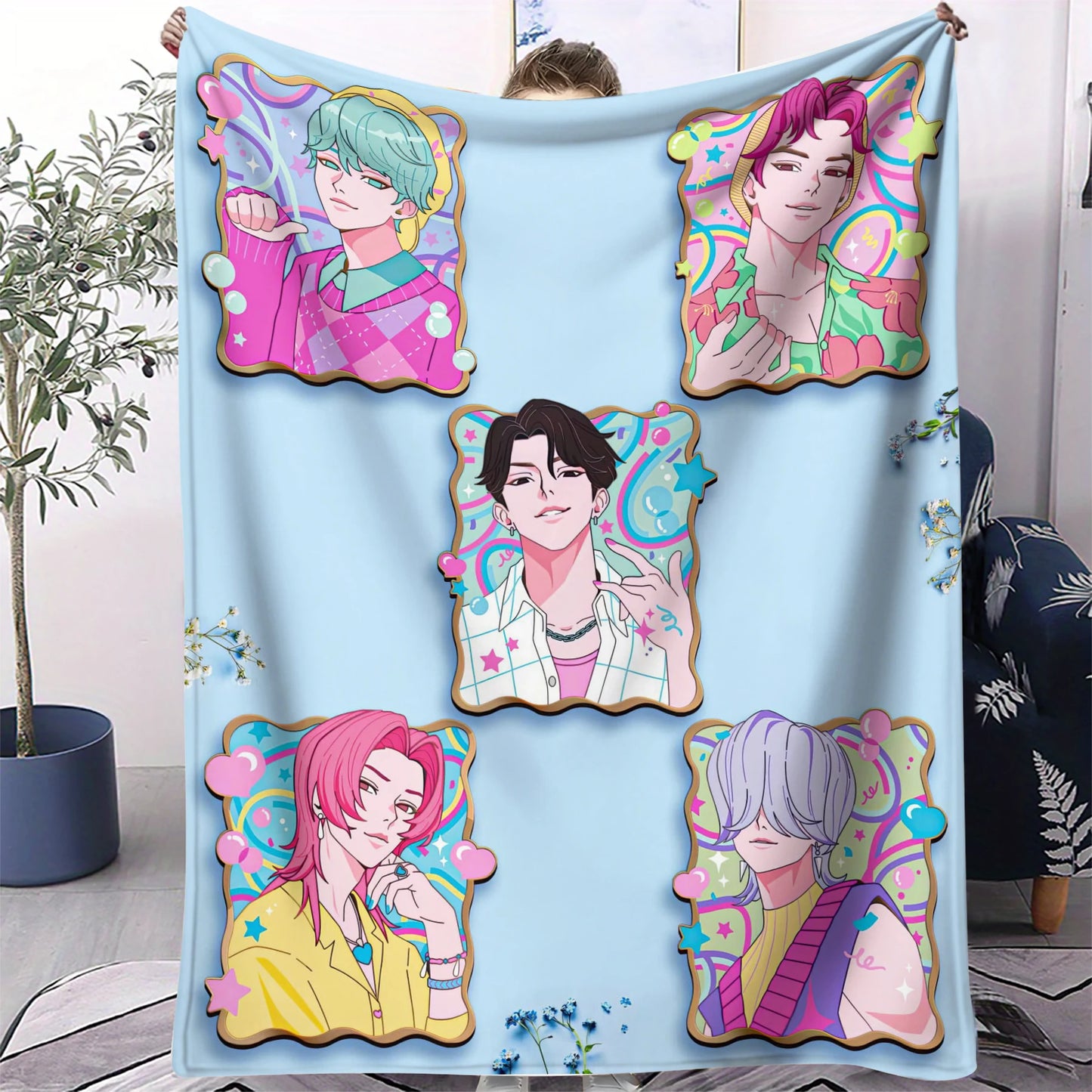 Couverture Pop Hunter Fantasy – Jeté Anime Doux et Confortable
