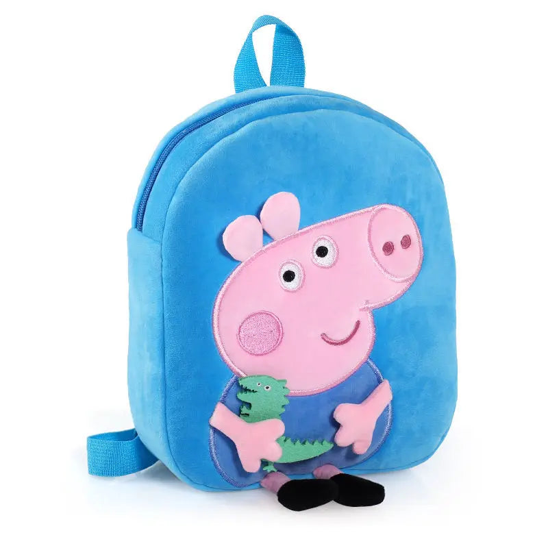 Peppa Pig Qriginal Kawaii Plush Schoolbag Toys Cute Cartoon George Kindergarte Anime Schoolbag Kids Birthday Gifts